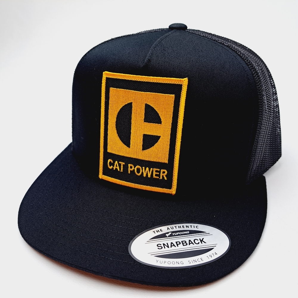 Cat Power Embroidered Patch Flat bill Trucker Mesh Snapback Cap